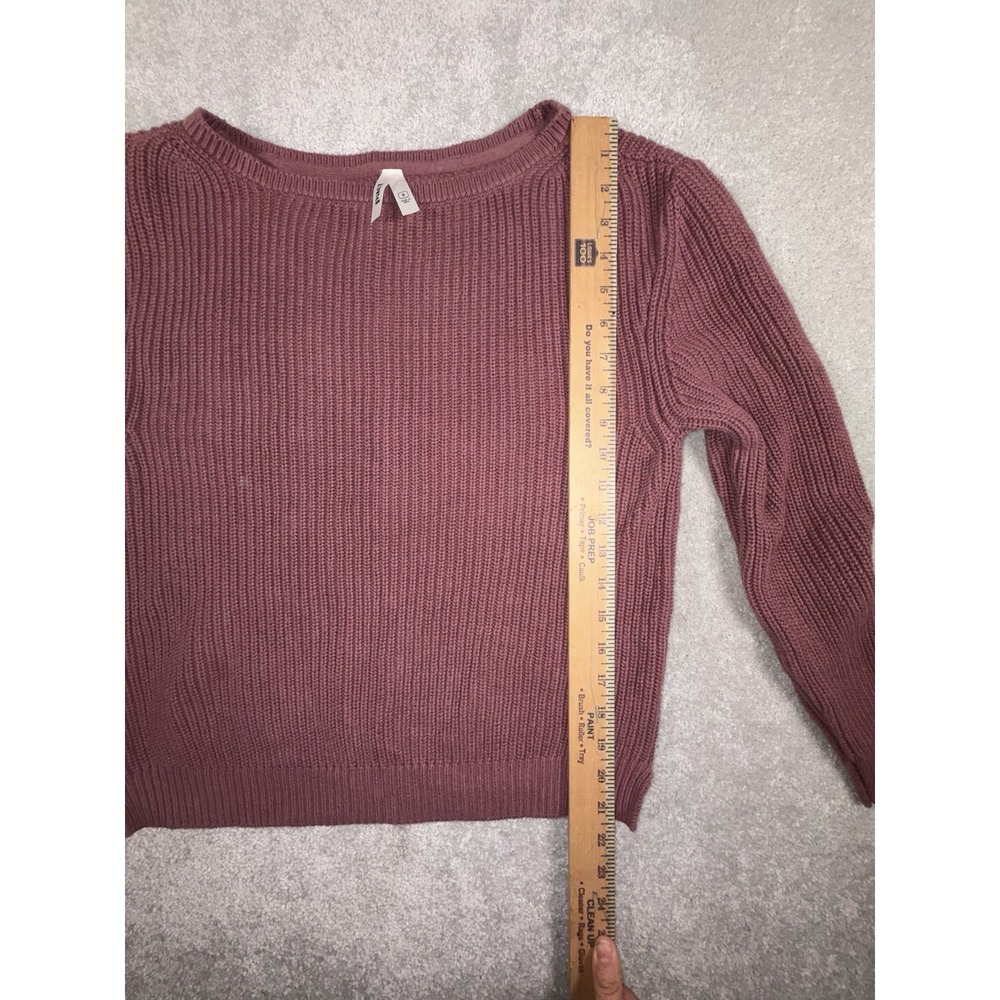 pact crew neck ribbed knit organic cotton mauve sweater small - Picture 6 of 7